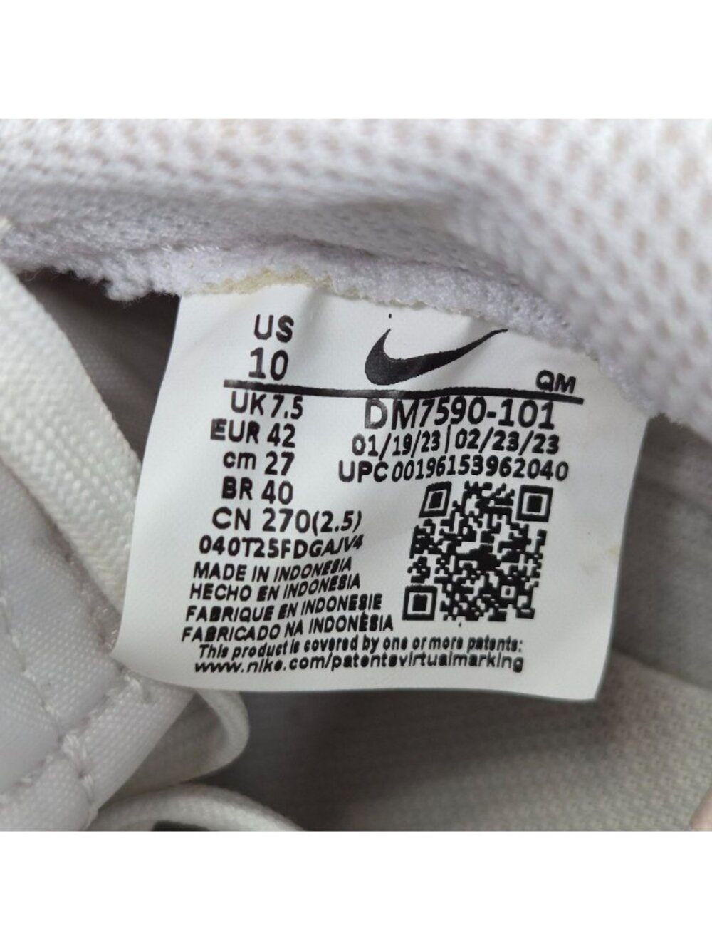 Nike Court Legacy Lift Women's Triple White Athletic Shoes DM7590-101 US Size 10 - Picture 8 of 8